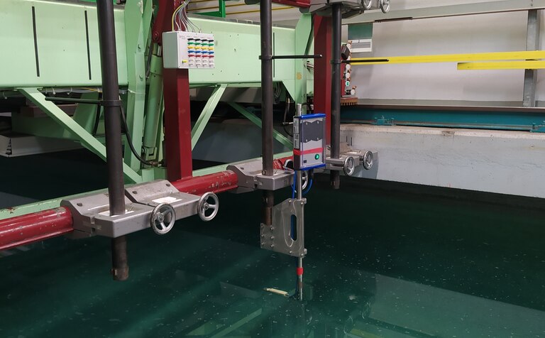 Die METAS Testinstallation im Schleppkanal Die METAS Testinstallation im Schleppkanal