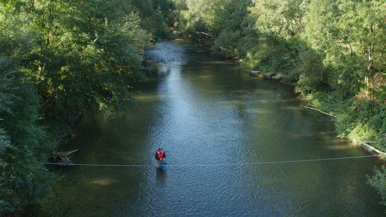 Hydrologie Durchflussmessung breiter Fluss Durchflussmessung bei breitem Fluss